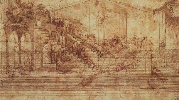 Leonardo Da Vinci, Perspective Study