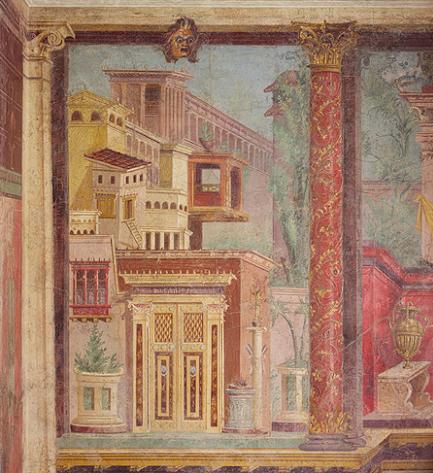 Fresco from the Villa of Publius Fannius Synistor, second-style wall painting, preserved by ash in 79 AD